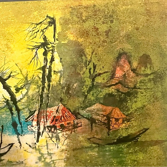 Artist Lebadang Signed Ltd Ed Lithograph Landscape of Vietnam Num. 125/260 - Picture 6 of 10